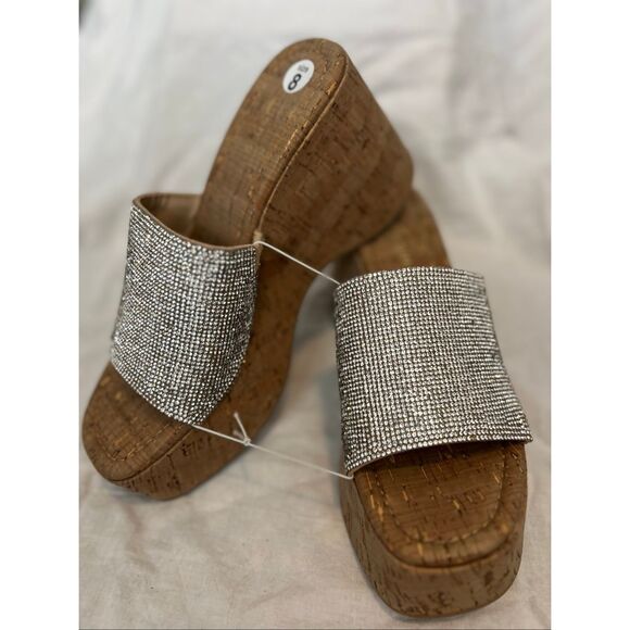 Madden Girl Zahara-R rhinestone platform wedge sandals - Picture 1 of 7